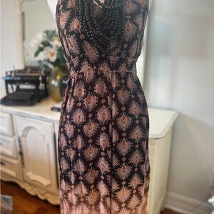 Elegant Black and Orange Ombré Paisley Jumper